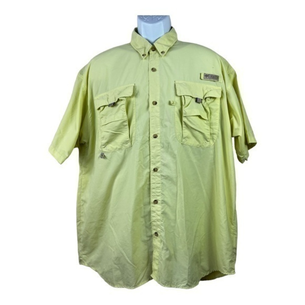 Columbia Men’s PFG Fishing Shirt short sleeve lime size L